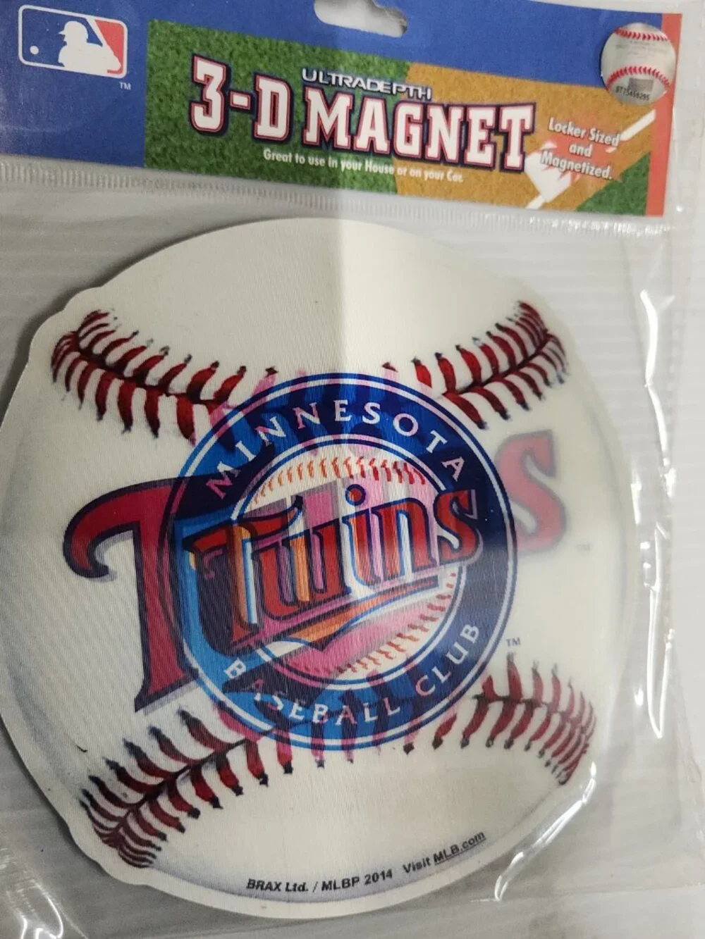 2 Pcs Minnesota Twins 3D Baseball Locker Magnet Brax Ltd Mlb Licensed 167